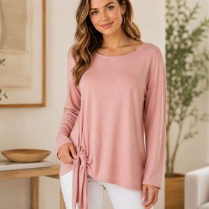 Karen Kane XL Pink Tie Front Top NWT Coquette Balletcore Blush Sweater